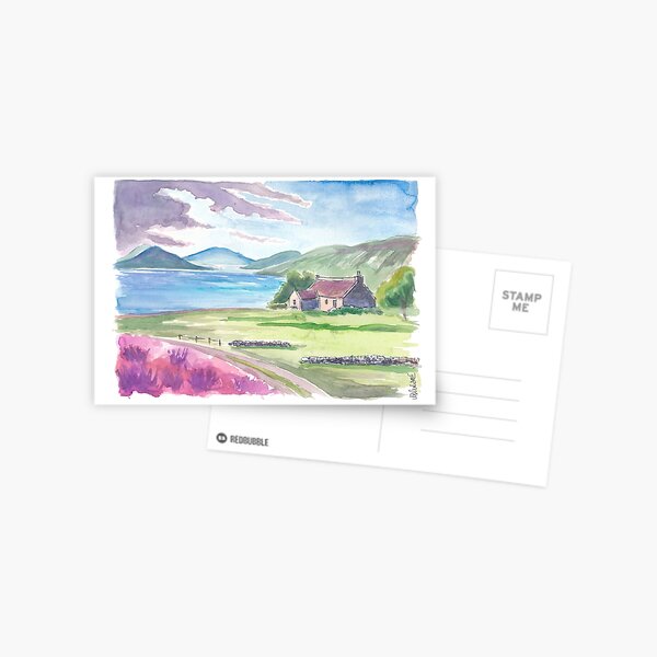 Item preview, Highlands Heather Path to Cottage by the Loch designed and sold by artshop77.