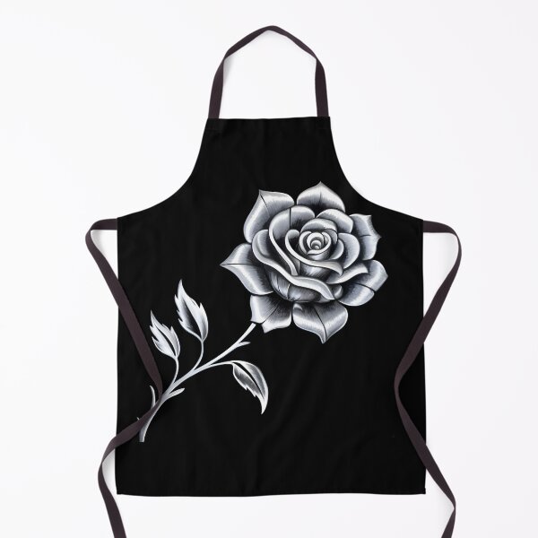 Item preview, A silver metallic rose on a black background designed and sold by Art by Dannalynn.