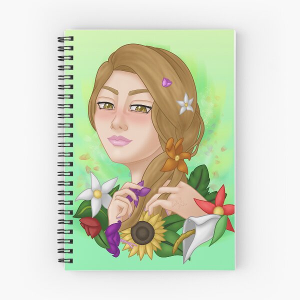 Aperçu de l'œuvre Portrait d'une femme avec une variété de fleurs créée et vendue par AssortedDrawings.