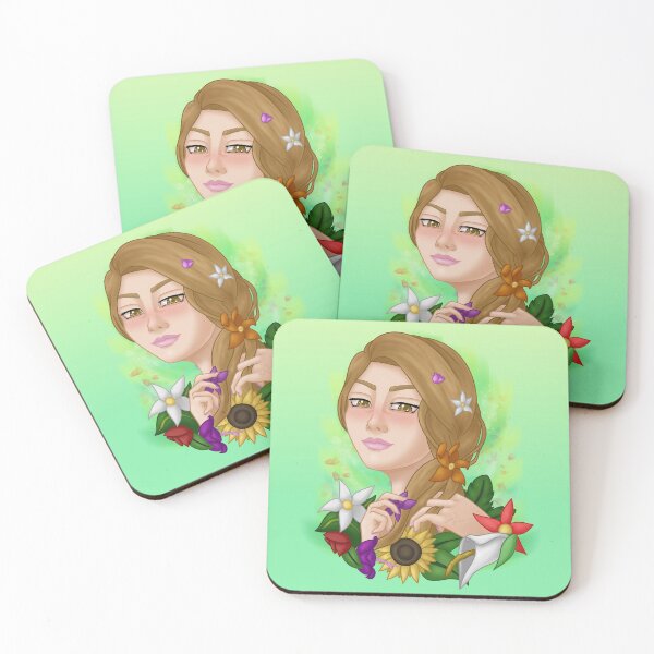 Item preview, Portrait of a woman with a variety of flowers designed and sold by AssortedDrawings.