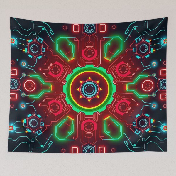 Item preview, Futuristic design with geometric patterns and neon elements designed and sold by Ink-Studi0.