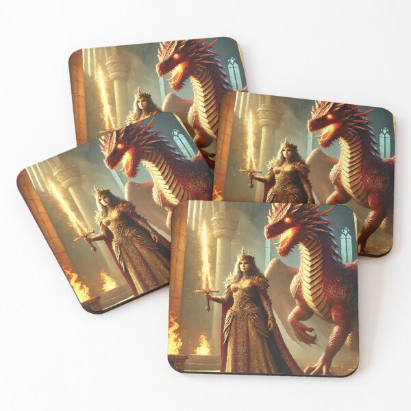 Item preview, Queen of Flames: The Warrior and Her Dragon designed and sold by AbstractAnom.