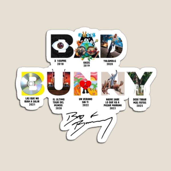 Vista previa del artículo con la obra «Albumes de bad bunny», diseñado y vendido por SgtsmilesS.