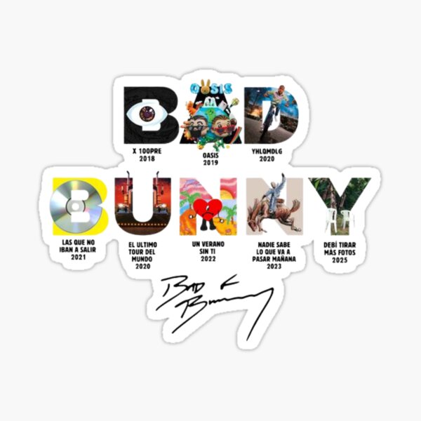 Aperçu de l'œuvre Albums de Bad Bunny créée et vendue par SgtsmilesS.