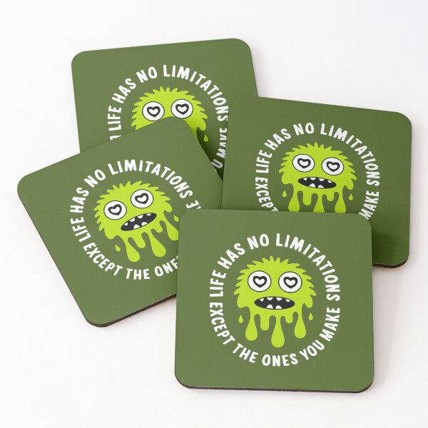 Item preview, Life Has No Limitations Monster Art  Cute Green Monster Inspirational Quote  Positive Vibes Monster Design  Unique Monster with Heart Eyes  Motivational Monster Illustration designed and sold by Koolzilla.