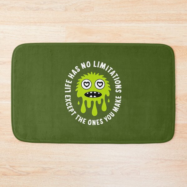 Item preview, Life Has No Limitations Monster Art  Cute Green Monster Inspirational Quote  Positive Vibes Monster Design  Unique Monster with Heart Eyes  Motivational Monster Illustration designed and sold by Koolzilla.