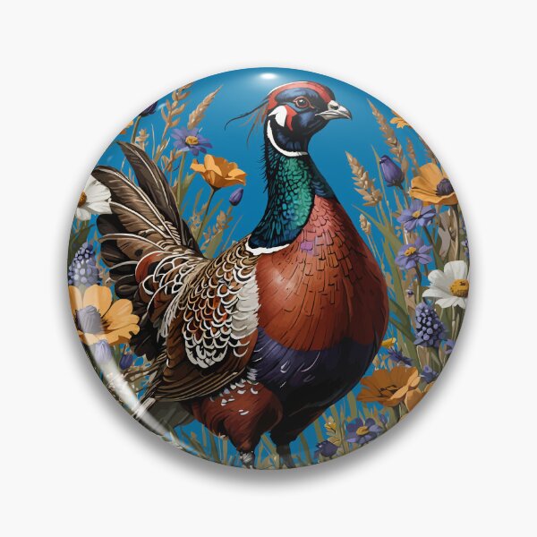 Item preview, Ring-necked Pheasant Amongst Meadow Wildflowers designed and sold by taiche.