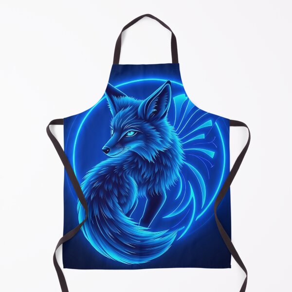 Artikelvorschau, Neon Cyber Fox – Futuristische digitale Kunst eines leuchtend blauen Fuchses entworfen und verkauft von FusionCipher.