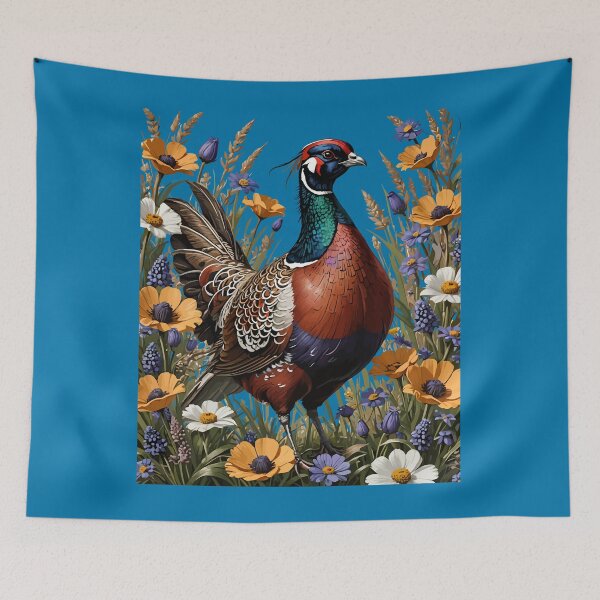 Item preview, Ring-necked Pheasant Amongst Meadow Wildflowers designed and sold by taiche.
