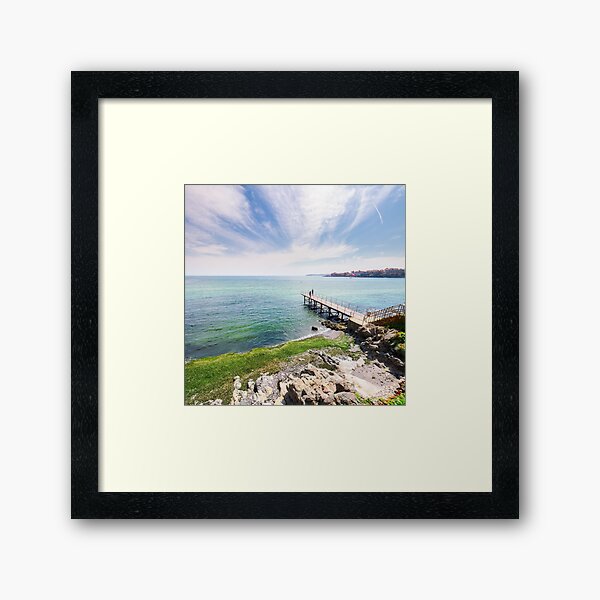 pierce on the seashore in summer Framed Art Print