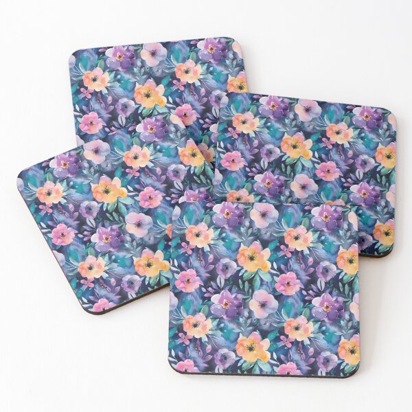 Item preview, purple watercolour florals designed and sold by PoppyLaneStudio.
