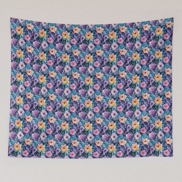 Item preview, purple watercolour florals designed and sold by PoppyLaneStudio.