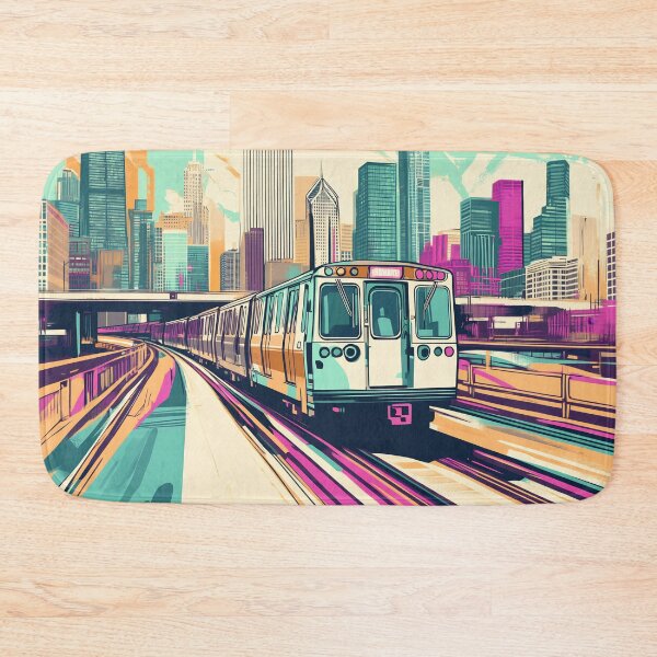 Item preview, Bright train moves through city designed and sold by anytka.