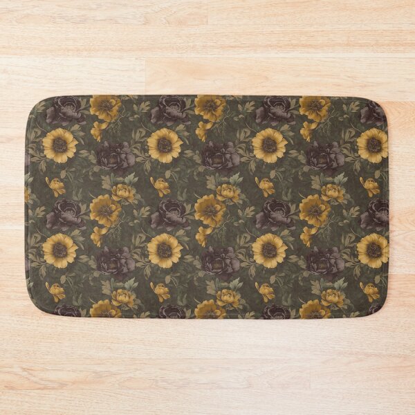 Item preview, dark Victorian florals in brown and yellow designed and sold by PoppyLaneStudio.