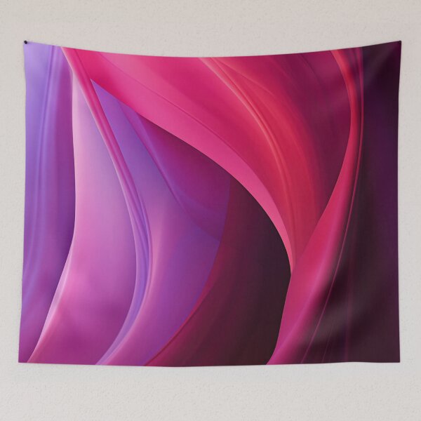 Item preview, Pink and purple fabric waves designed and sold by anytka.
