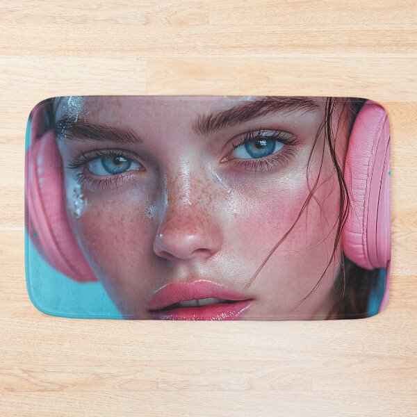 Item preview, Girl with headphones enjoying tunes designed and sold by anytka.