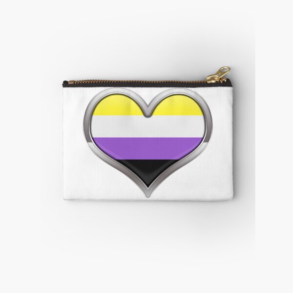Item preview, Large Non-Binary Pride Flag Colored Heart with Chrome Frame designed and sold by LiveLoudGraphic.