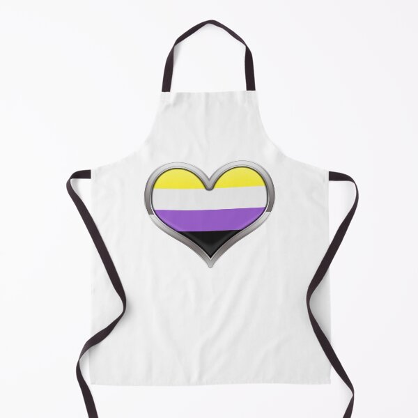 Item preview, Large Non-Binary Pride Flag Colored Heart with Chrome Frame designed and sold by LiveLoudGraphic.