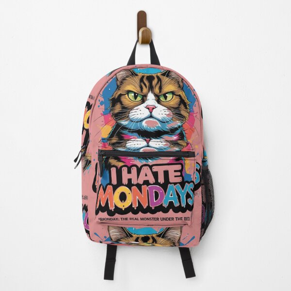 Item preview, Grumpy Monday Hater Cat - Funny Colorful Typography Art Print - Sarcastic Feline Graphic Design designed and sold by WeirdlyWorn.