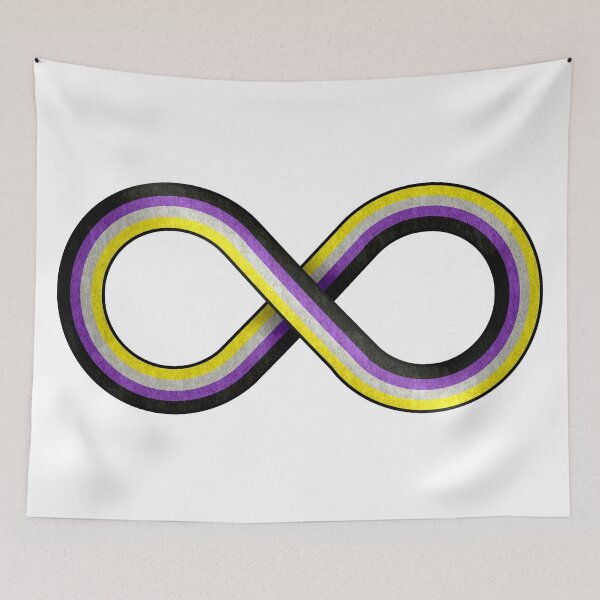 Item preview, Large Infinity Symbol Striped with Non-Binary Pride Flag designed and sold by LiveLoudGraphic.