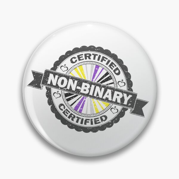 Item preview, Certified Non-Binary Pride Seal of Approval with Pride Flag Background designed and sold by LiveLoudGraphic.