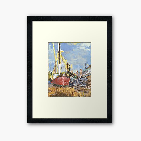 Item preview, Barge Composition Acrylic Painting designed and sold by EastersArt.