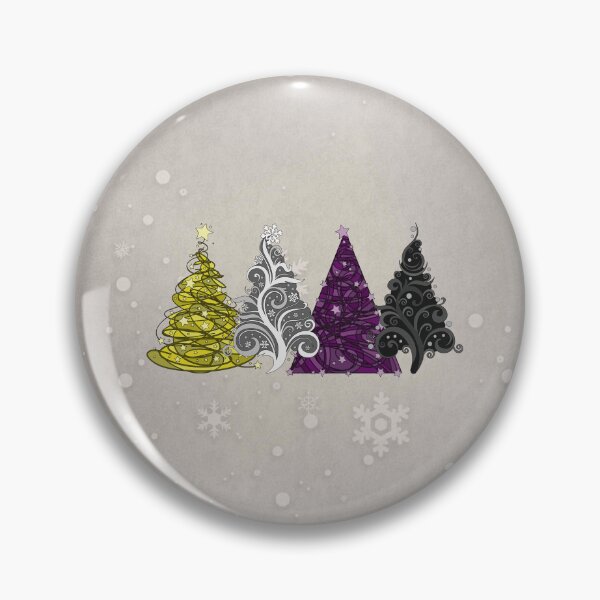 Item preview, Row of Four Non-Binary Pride Flag Christmas Trees designed and sold by LiveLoudGraphic.