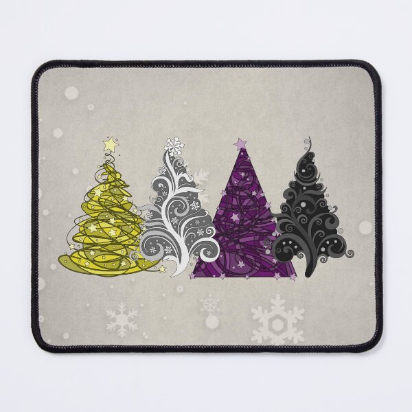 Item preview, Row of Four Non-Binary Pride Flag Christmas Trees designed and sold by LiveLoudGraphic.