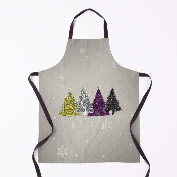 Item preview, Row of Four Non-Binary Pride Flag Christmas Trees designed and sold by LiveLoudGraphic.