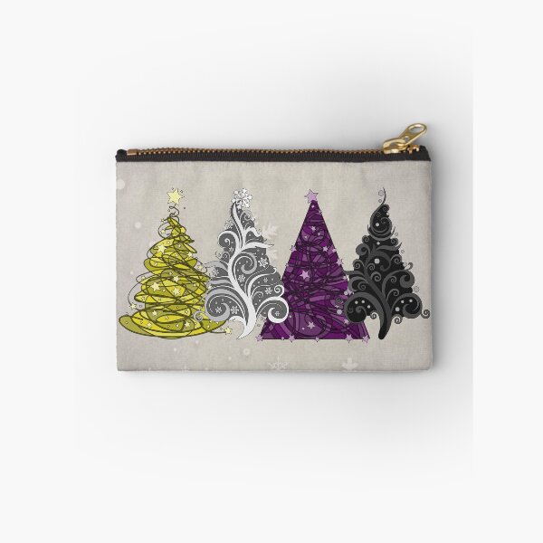 Item preview, Row of Four Non-Binary Pride Flag Christmas Trees designed and sold by LiveLoudGraphic.