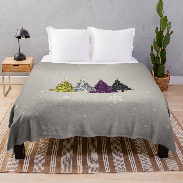Item preview, Row of Four Non-Binary Pride Flag Christmas Trees designed and sold by LiveLoudGraphic.
