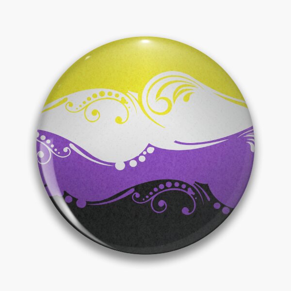 Item preview, Fancy Swooped and Swirled Non-Binary Pride Flag Background designed and sold by LiveLoudGraphic.