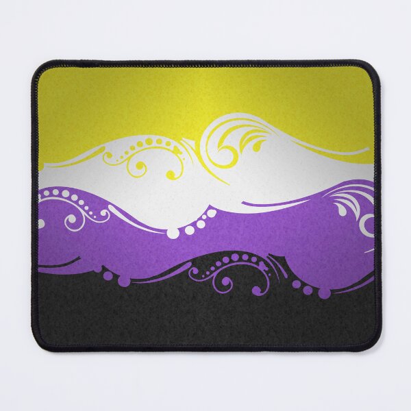Item preview, Fancy Swooped and Swirled Non-Binary Pride Flag Background designed and sold by LiveLoudGraphic.