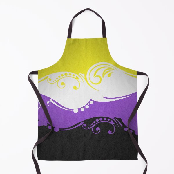 Item preview, Fancy Swooped and Swirled Non-Binary Pride Flag Background designed and sold by LiveLoudGraphic.