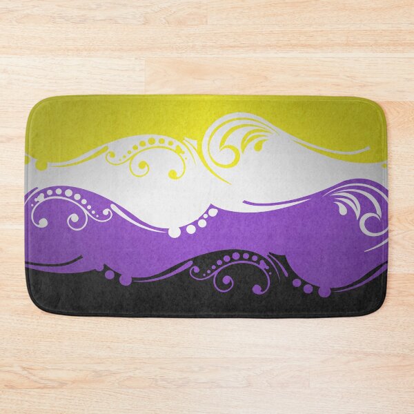 Item preview, Fancy Swooped and Swirled Non-Binary Pride Flag Background designed and sold by LiveLoudGraphic.