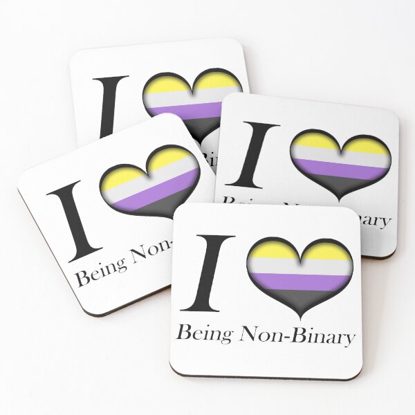 Item preview, I Heart Being Non-Binary Design Pride Flag Colored Heart designed and sold by LiveLoudGraphic.