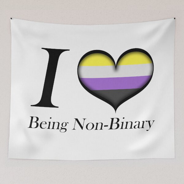 Item preview, I Heart Being Non-Binary Design Pride Flag Colored Heart designed and sold by LiveLoudGraphic.
