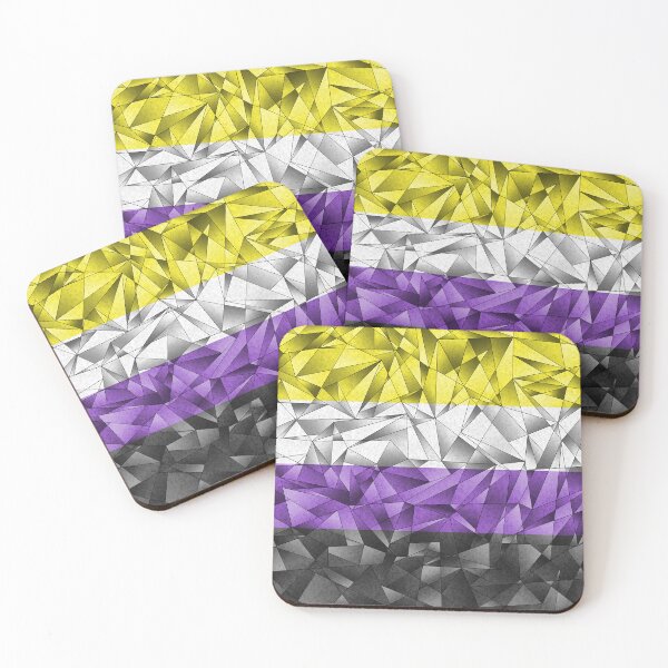 Item preview, Abstract Fractal Triangles Non-Binary Pride Flag Pattern designed and sold by LiveLoudGraphic.