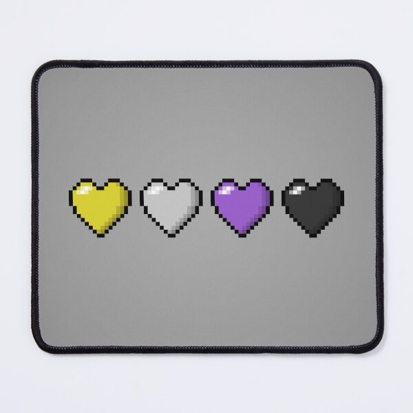 Item preview, Row of Four Non-Binary Pride Flag Pixel Hearts designed and sold by LiveLoudGraphic.