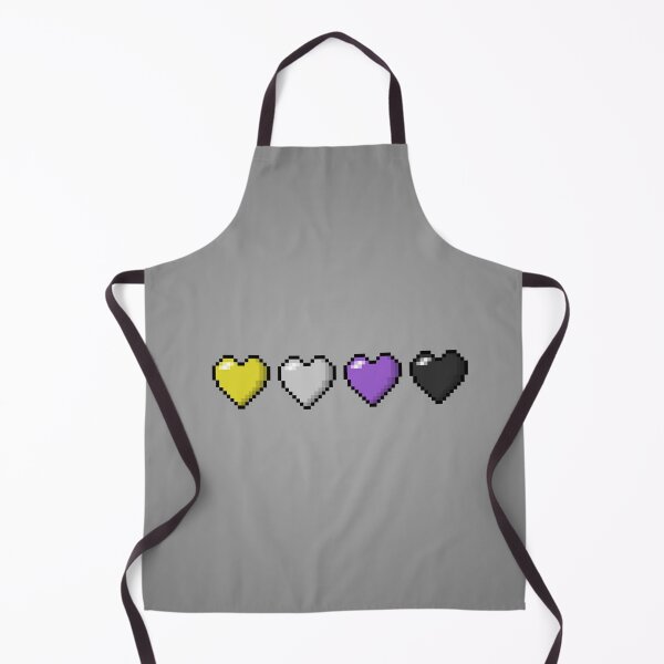 Item preview, Row of Four Non-Binary Pride Flag Pixel Hearts designed and sold by LiveLoudGraphic.
