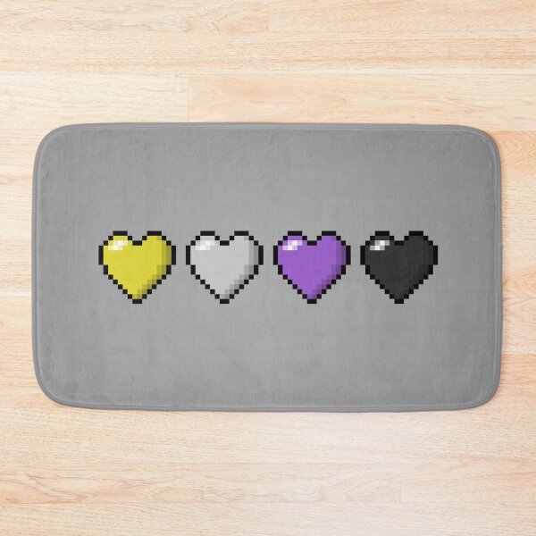 Item preview, Row of Four Non-Binary Pride Flag Pixel Hearts designed and sold by LiveLoudGraphic.
