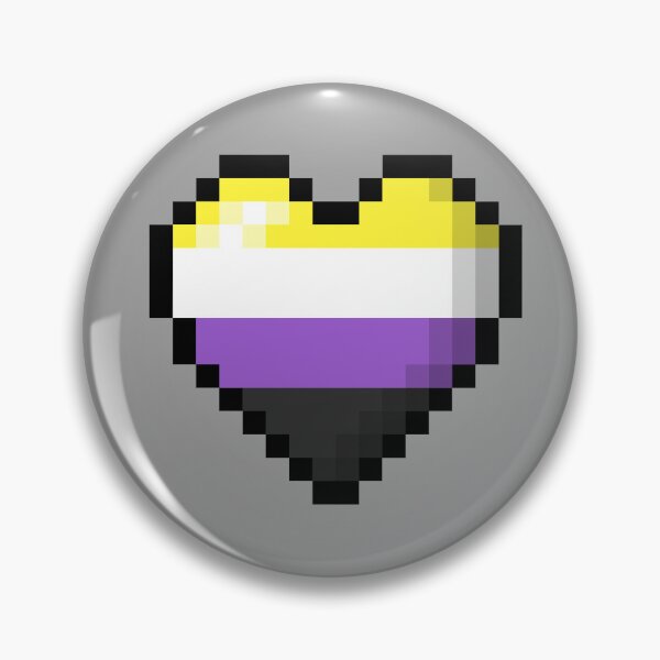 Item preview, Large Pixel Heart Design in Non-Binary Pride Flag Colors designed and sold by LiveLoudGraphic.
