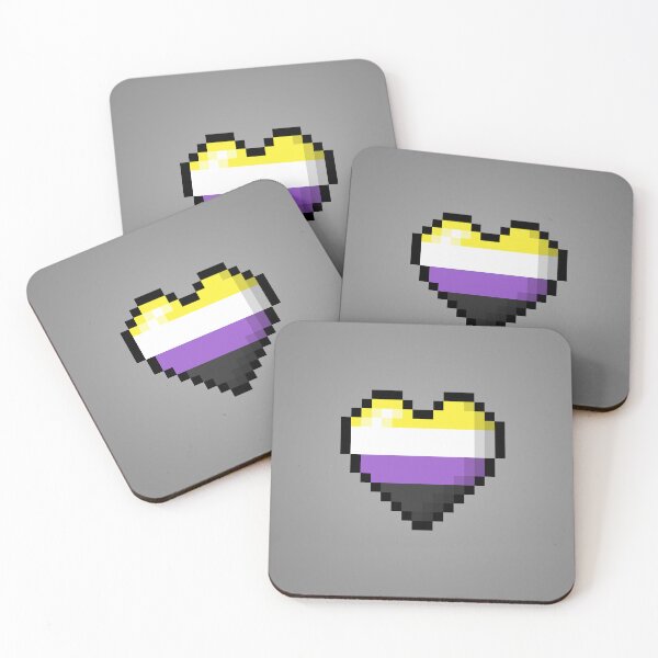 Item preview, Large Pixel Heart Design in Non-Binary Pride Flag Colors designed and sold by LiveLoudGraphic.