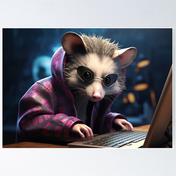 Artikel-Vorschau von cooles Opossum, gefährlicher Hacker, designt und verkauft von Mauswohn.