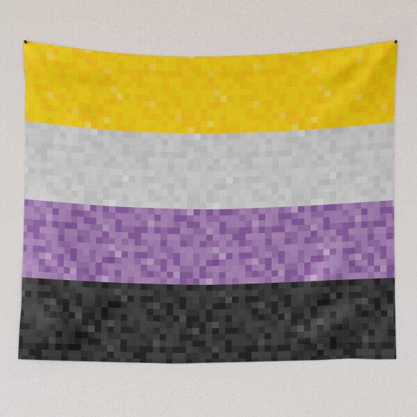 Item preview, Non-Binary Pride Pixel Flag Repeating Background designed and sold by LiveLoudGraphic.
