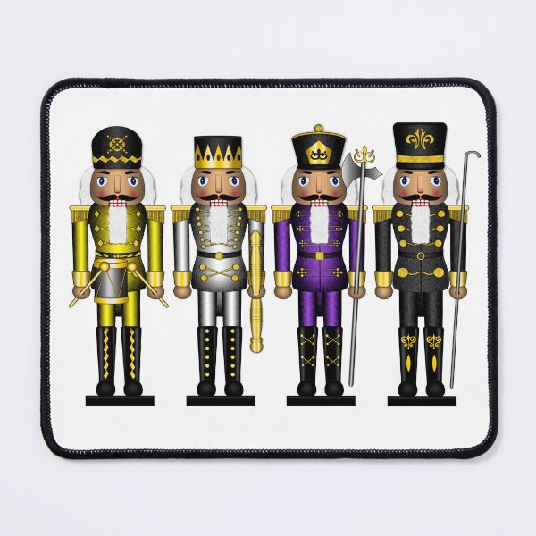 Item preview, Row of Five Non-Binary Pride Flag Winter Nutcrackers designed and sold by LiveLoudGraphic.