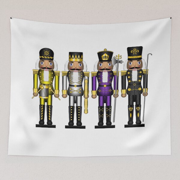 Item preview, Row of Five Non-Binary Pride Flag Winter Nutcrackers designed and sold by LiveLoudGraphic.