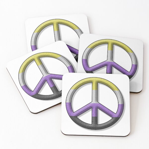 Item preview, Peace Pride design in Non-Binary pride flag colors designed and sold by LiveLoudGraphic.