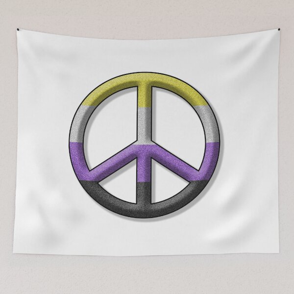 Item preview, Peace Pride design in Non-Binary pride flag colors designed and sold by LiveLoudGraphic.