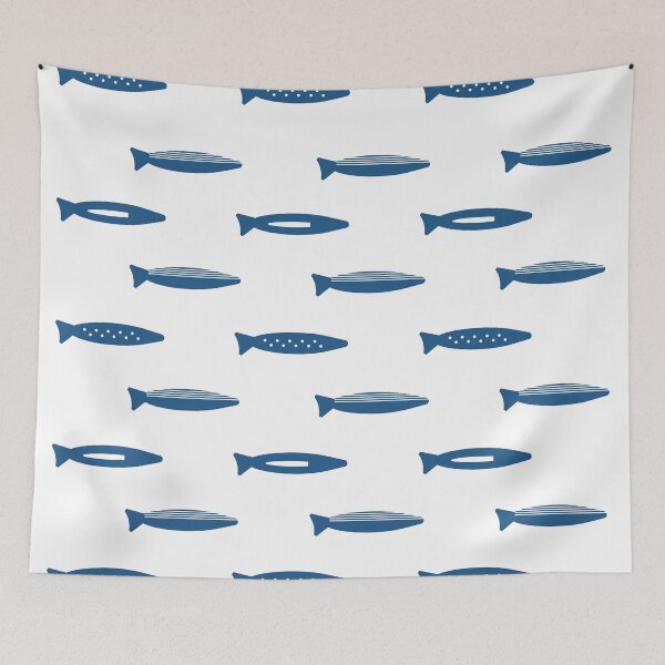 Item preview, Minimalist Nautical Fish Pattern – Ocean-Themed Design designed and sold by Bella-Bear.